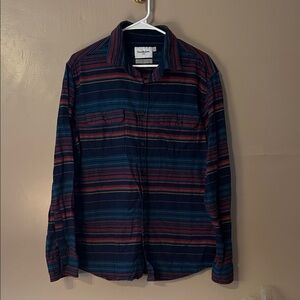 Goodfellow & Co Navy and Rust Striped Shirt